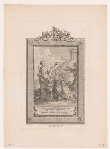 Melpomene crowns Mademoiselle La Clairon