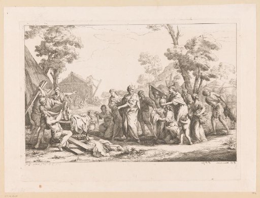 Moses and the Israelites build a shelter for the Tables of the Law