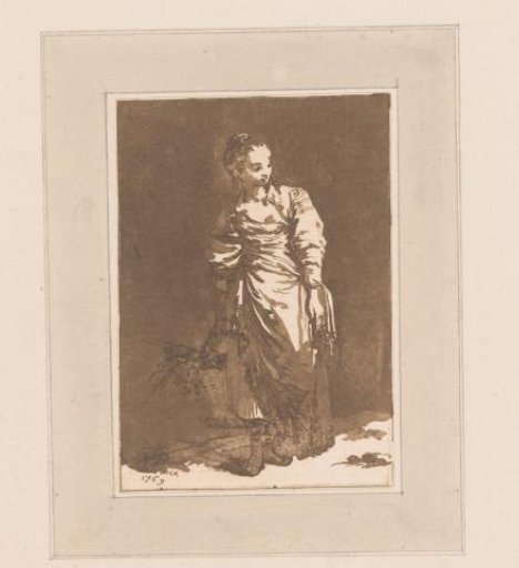 Servant with a basket of flowers