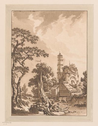 Fishermen in a Boat Hauling in Their Nets