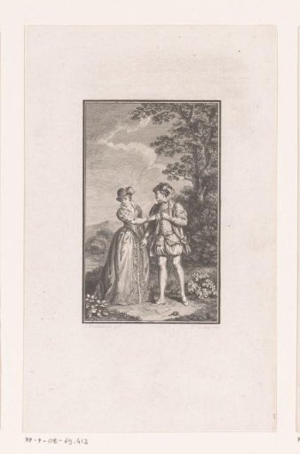 Landscape with a man removing a woman's glove