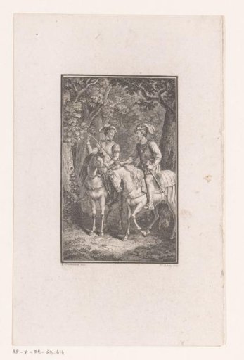 Two riders in the forest