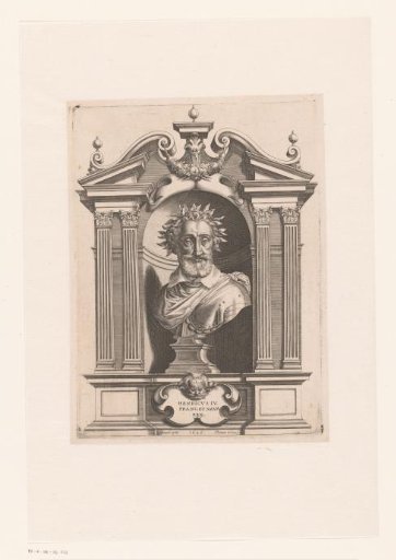 Laureled bust of Henry IV in a niche