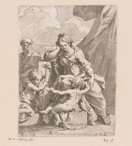 Holy Family with John by a Curtain