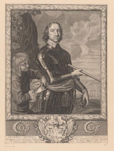 Portrait of Oliver Cromwell in armour