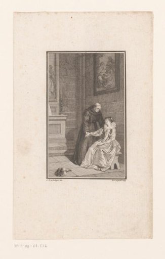 Woman on a Bench Supported by a Monk