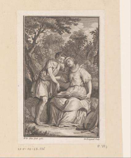 Man and woman with a music book