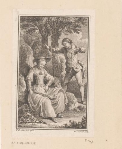 Seated woman and standing man