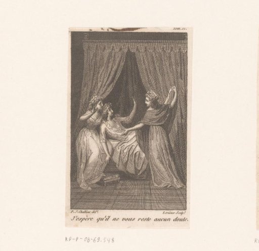 Three women at a bed
