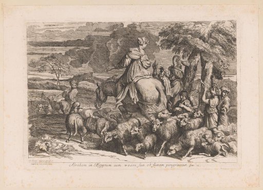 Abraham on his way to Egypt with his wife Sara