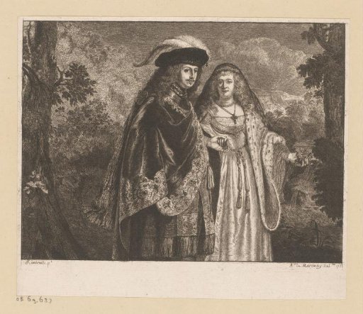Portrait of a Richly Dressed Couple in a Landscape