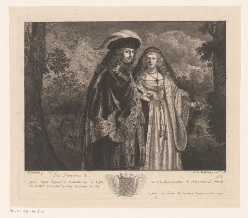 Portrait of a Richly Dressed Couple in a Landscape