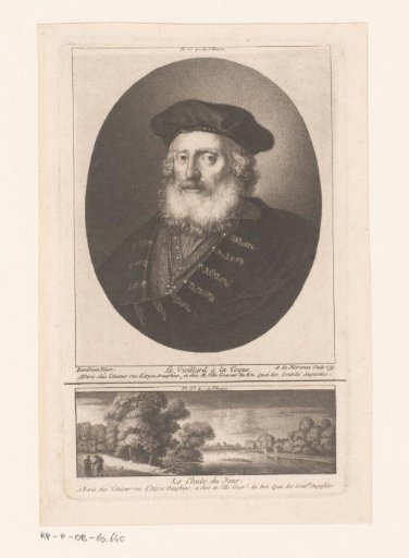 Portrait of an Unknown Man and a River Landscape with Two Figures