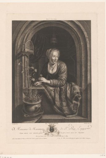 Young Woman at a Window with a Flowerpot