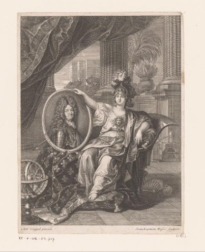Portrait of Louis XIV in a Medallion Supported by Minerva