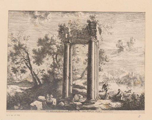 Tobias Showing Raphael the Fish in a Landscape with Ruins