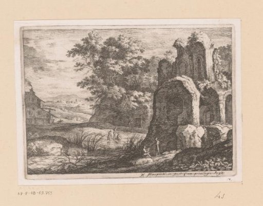 Landscape with Ruins and Sketcher