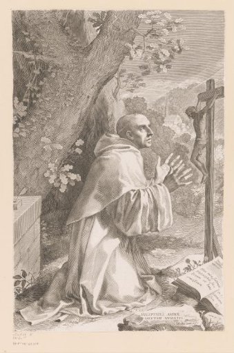 Saint Bernard Kneeling Before a Cross