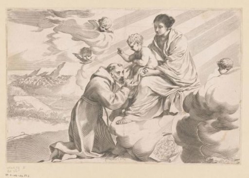Saint Francis of Assisi Kneeling Before Mary with Child