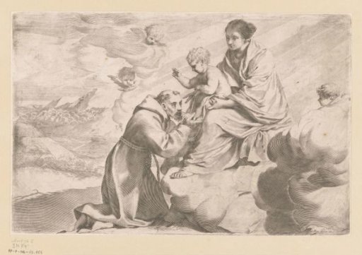 Saint Francis of Assisi Kneeling Before Mary with Child