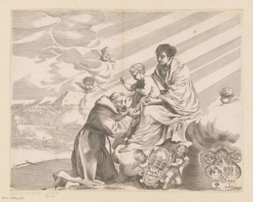 Saint Francis of Assisi Kneeling Before Mary with Child