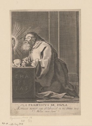 Kneeling Saint Francis of Paola in Prayer