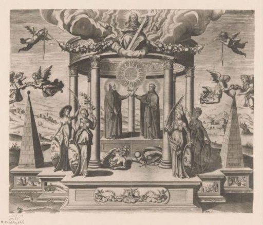 Allegorical representation in honor of the Jesuit missionaries