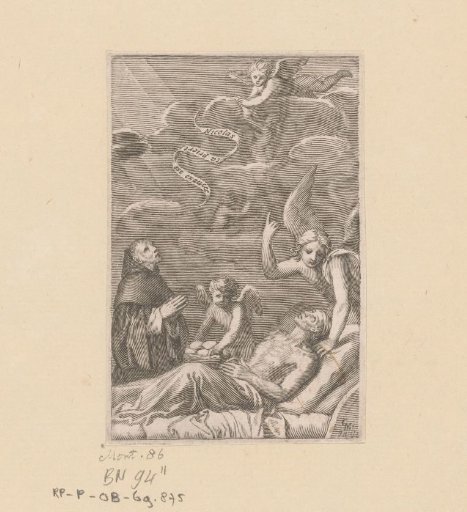 St. Nicholas of Tolentino praying by a dying man
