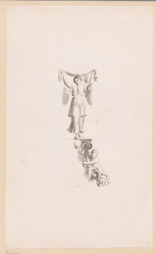 Angel with raised cloth