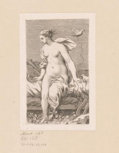 Venus with laurel wreath and bird on a string
