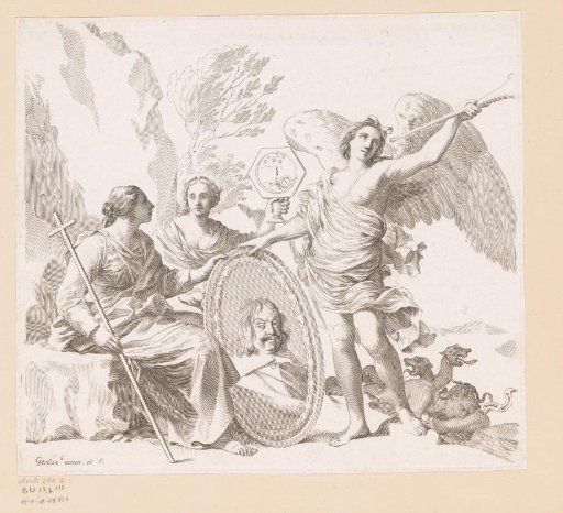 Portrait of Louis-Emmanuel de Valois supported by Fame, Faith and Truth