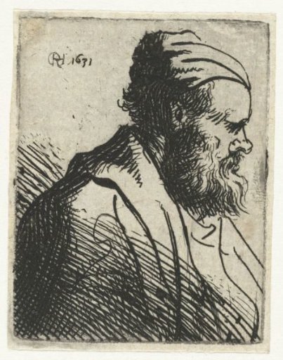 Snub-nosed man in cap: bust