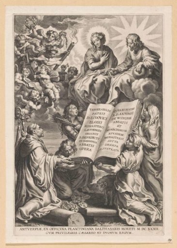 Ludovicus Blosius Kneeling before Christ and Mary