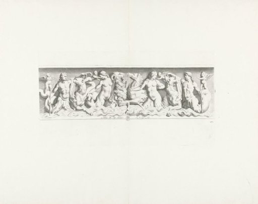 Bas-relief of a sarcophagus with sea nymphs and sea gods