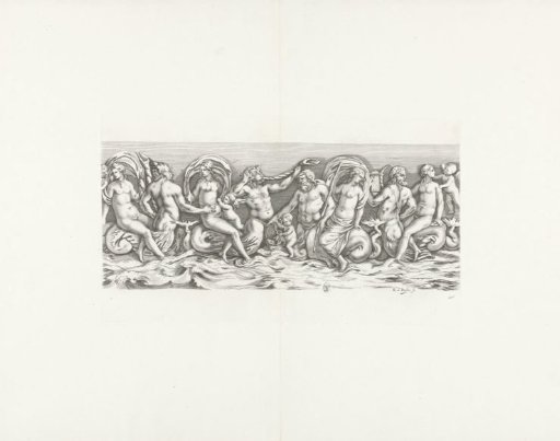 Bas-relief of a sarcophagus with nymphs