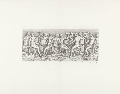 Bas-relief of a sarcophagus with nymphs and tritons