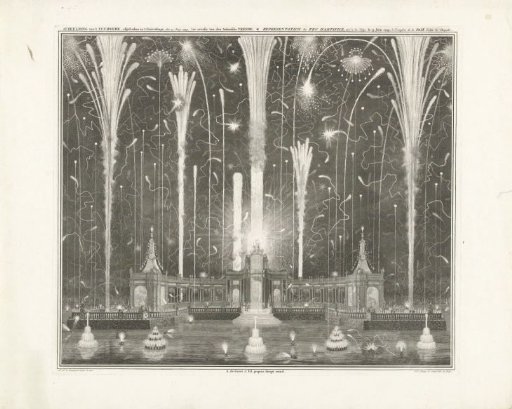 Fireworks in The Hague for the Peace of Aix-la-Chapelle, 1749
