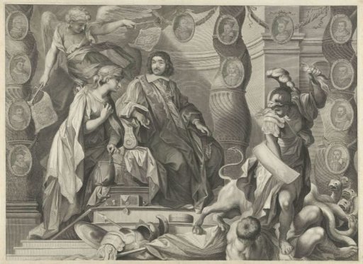 Promotion print of Aegidius Le Maistre (1663), upper part