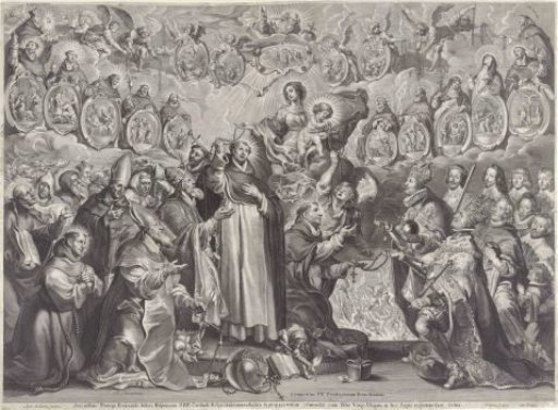 Philip IV and Ferdinand of Austria Receive Rosaries from St. Thomas