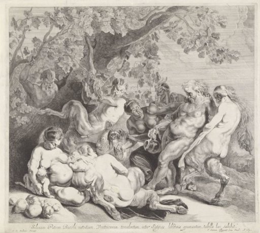 Drunken Bacchus with Satyrs
