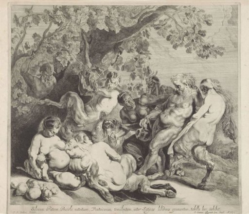 Drunken Bacchus with Satyrs
