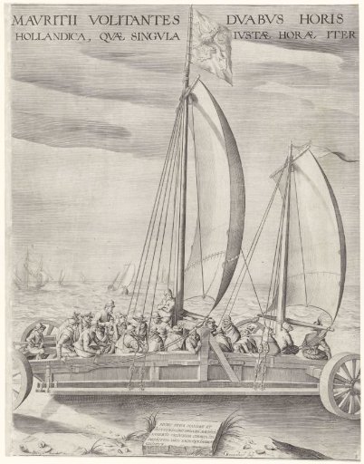 Sailing Wagon of Simon Stevin (Middle Plate), 1602