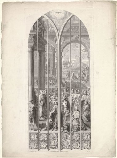 Stained-Glass Window 24 in the St. John's Church, Gouda: Philip Preaching, Healing, and Baptizing