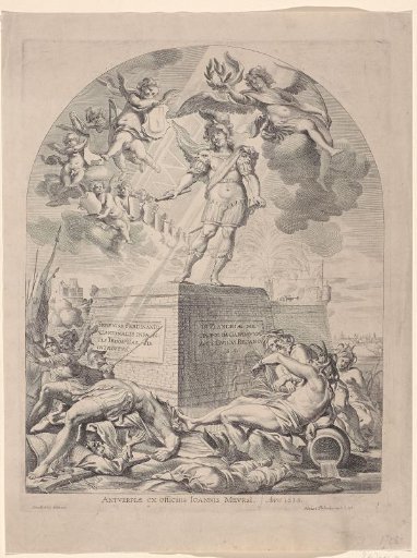Frontispiece with Ferdinand as Mars; Entry of Ferdinand into Ghent in 1635 (No. 1)