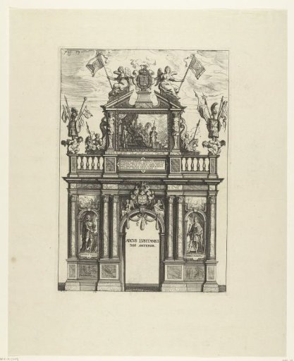 The Portuguese Triumphal Arch (Front); Entry of Ferdinand into Antwerp in 1635 (No. 10)