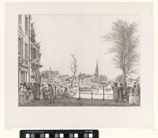 Restoration work on the Rapenburg after the disaster, 1807