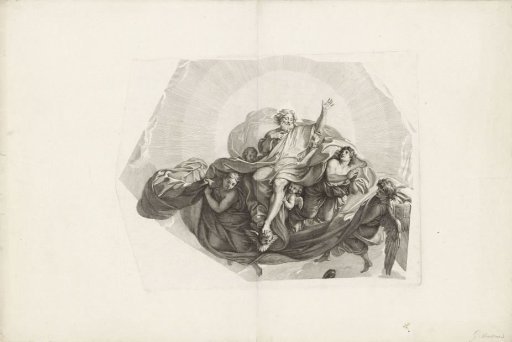 Ceiling painting of the chapel of Château de Sceaux with God the Father surrounded by angels (plate 1)