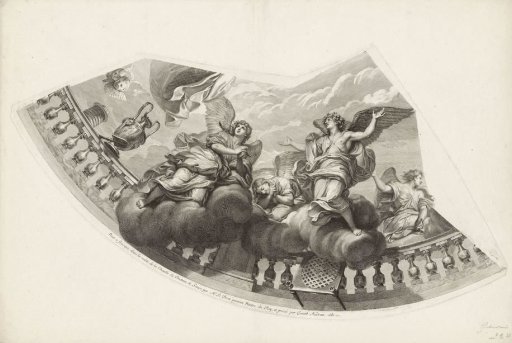 Ceiling painting of the chapel of Château de Sceaux with angels (plate 5)