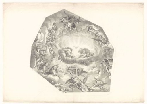 Ceiling paintings in the dome of the church Val-de-Grâce: The Trinity