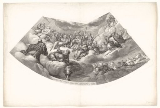 Ceiling paintings in the dome of the church Val-de-Grâce: among others Peter and John